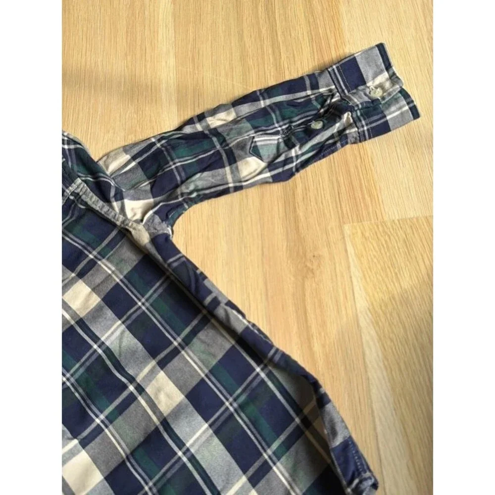Ralph Lauren boys fall navy plaid shirt size 3 3T